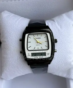 Black With White Dispay Casio Eater Resist Quartz Watch