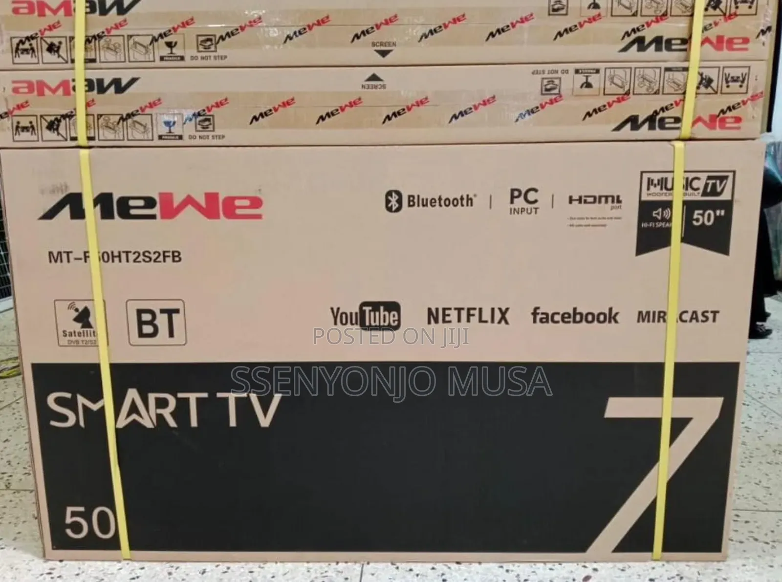 Mewe 50" Android Smart Led Tv - 1366x768 Resolution, Black