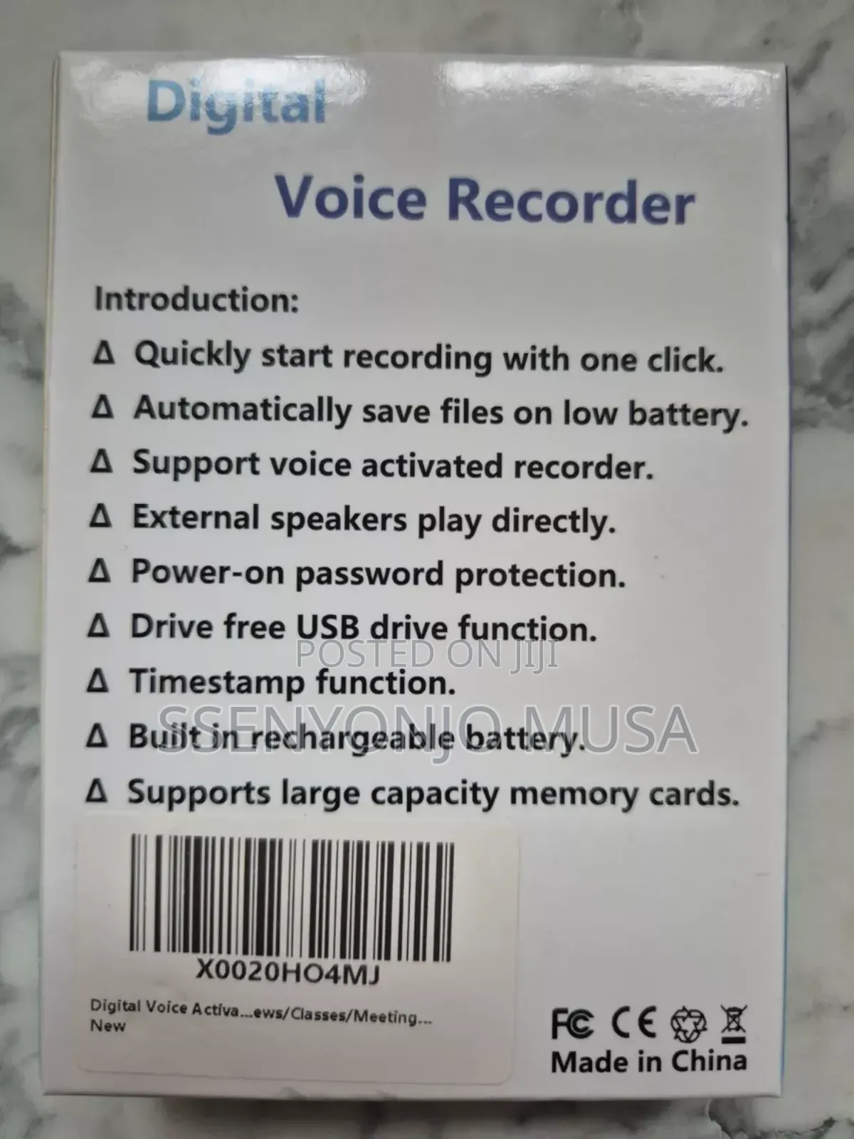 Professional 8gb Digital Voice Recorder - Voice Activated-