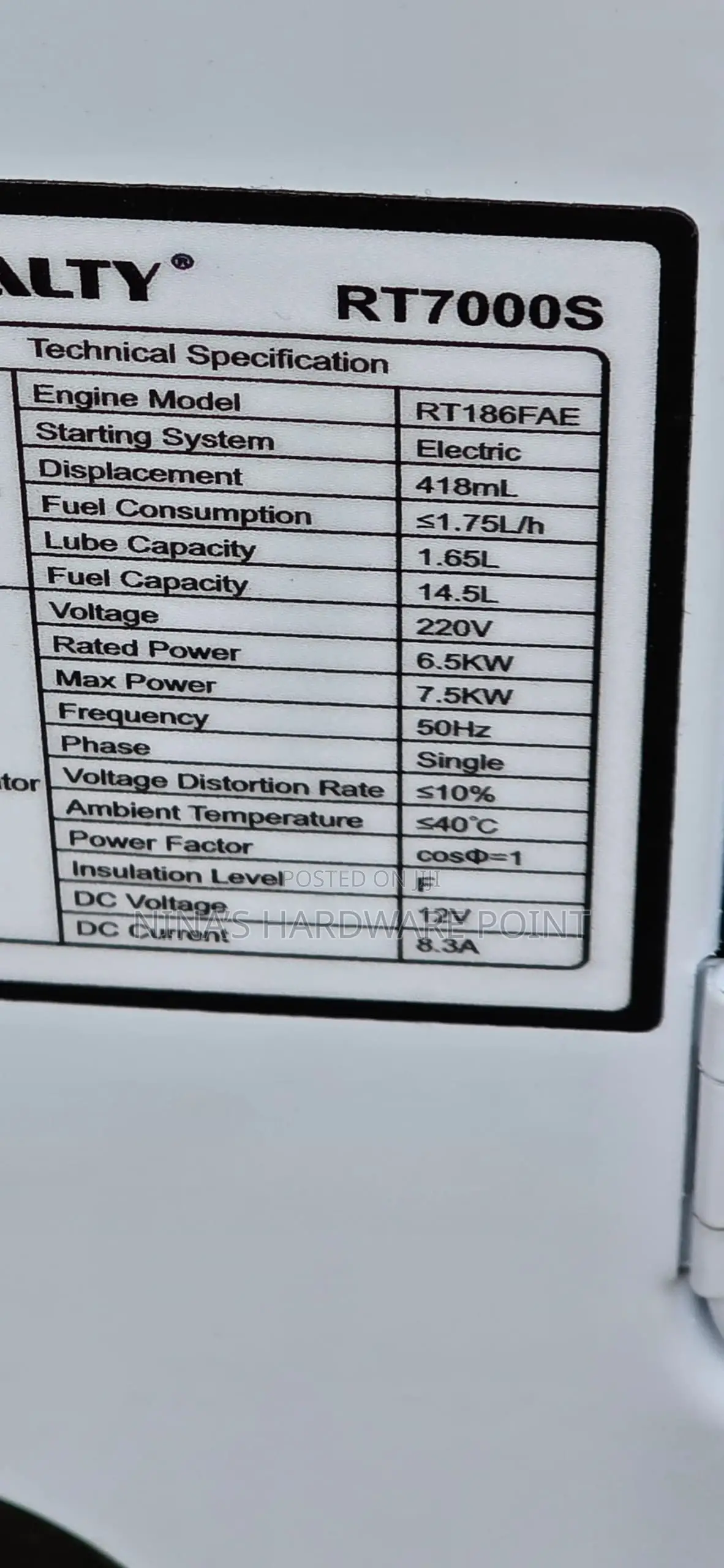 Generator 7000w Diesel Engine (Royalty Japan)