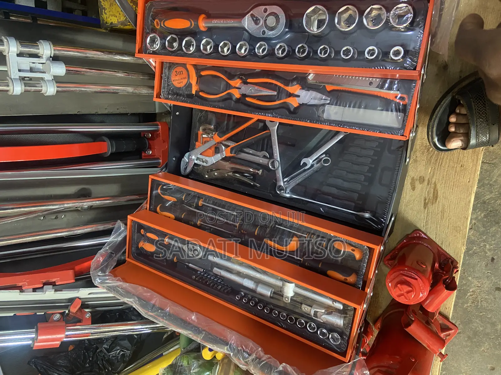 Tool Box /Tool Set(Orange) With Pliers and Sockets