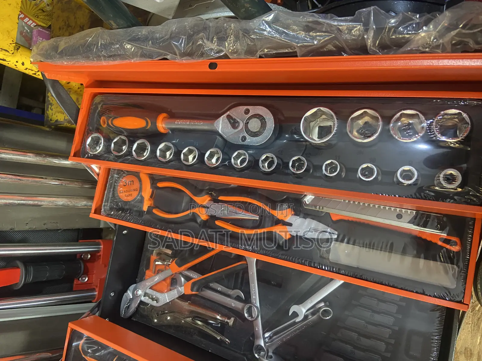Tool Box /Tool Set(Orange) With Pliers and Sockets