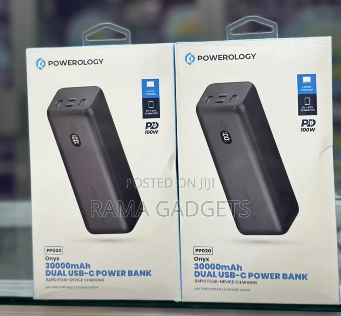 Powerology Onyx 30000mah Dual Usb-C Power