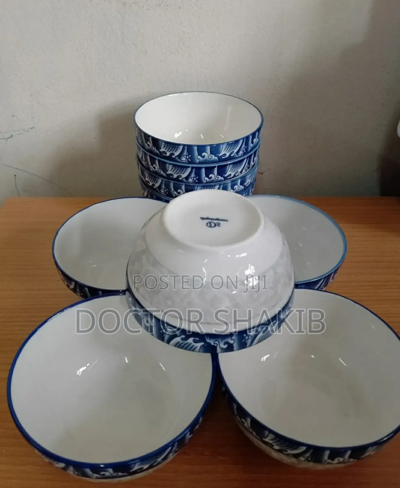 Heavy-Duty Set of Ceramic Soup Salad Bowls - 6pcs