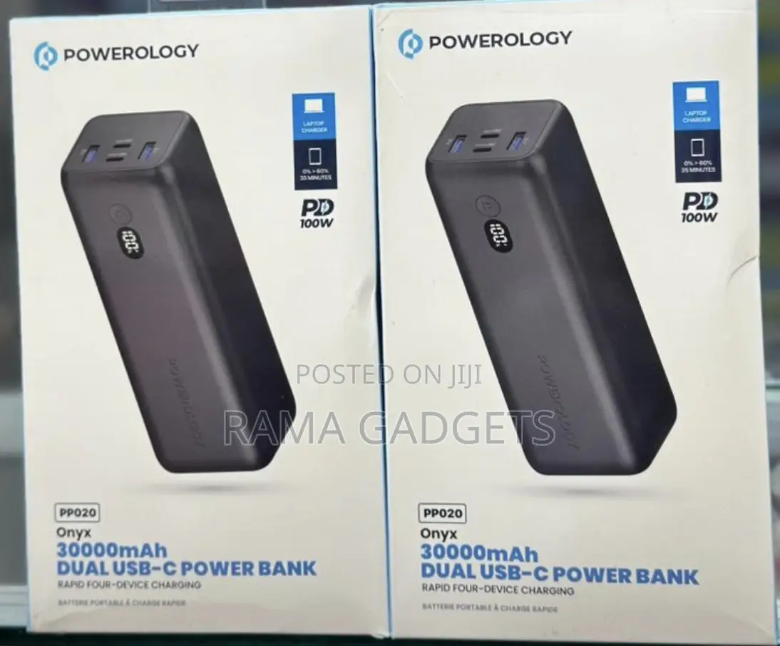 Powerology Onyx 30000mah Dual Usb-C Power