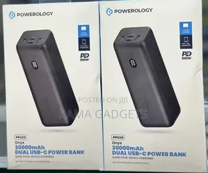 Powerology Onyx 30000mah Dual Usb-C Power