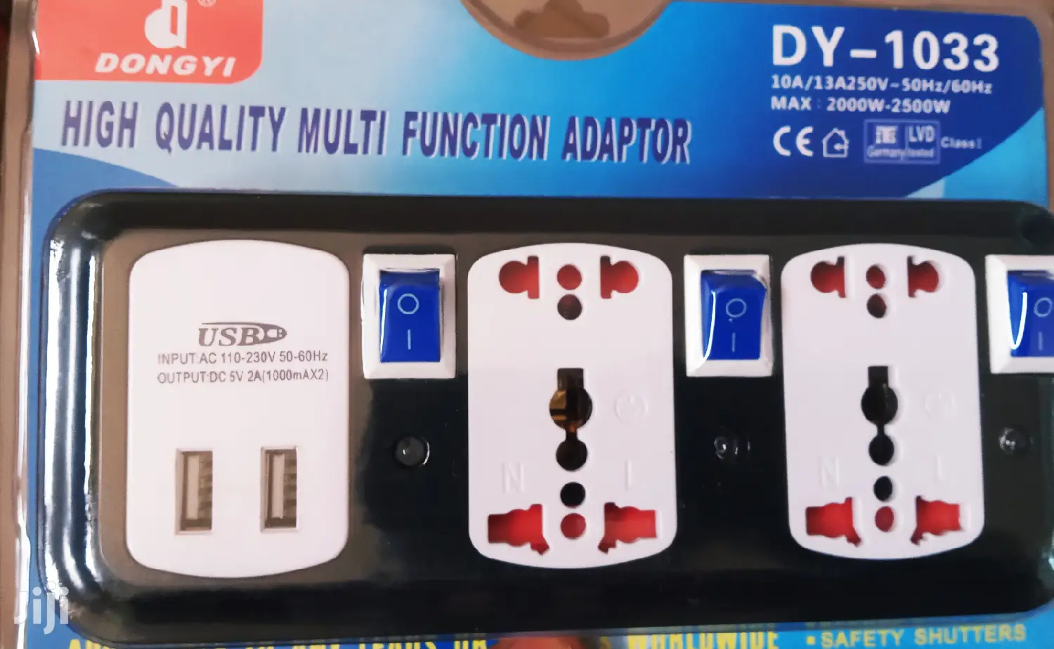 Universal Multi-Purpose Travel Adapter With Built in 2 USB