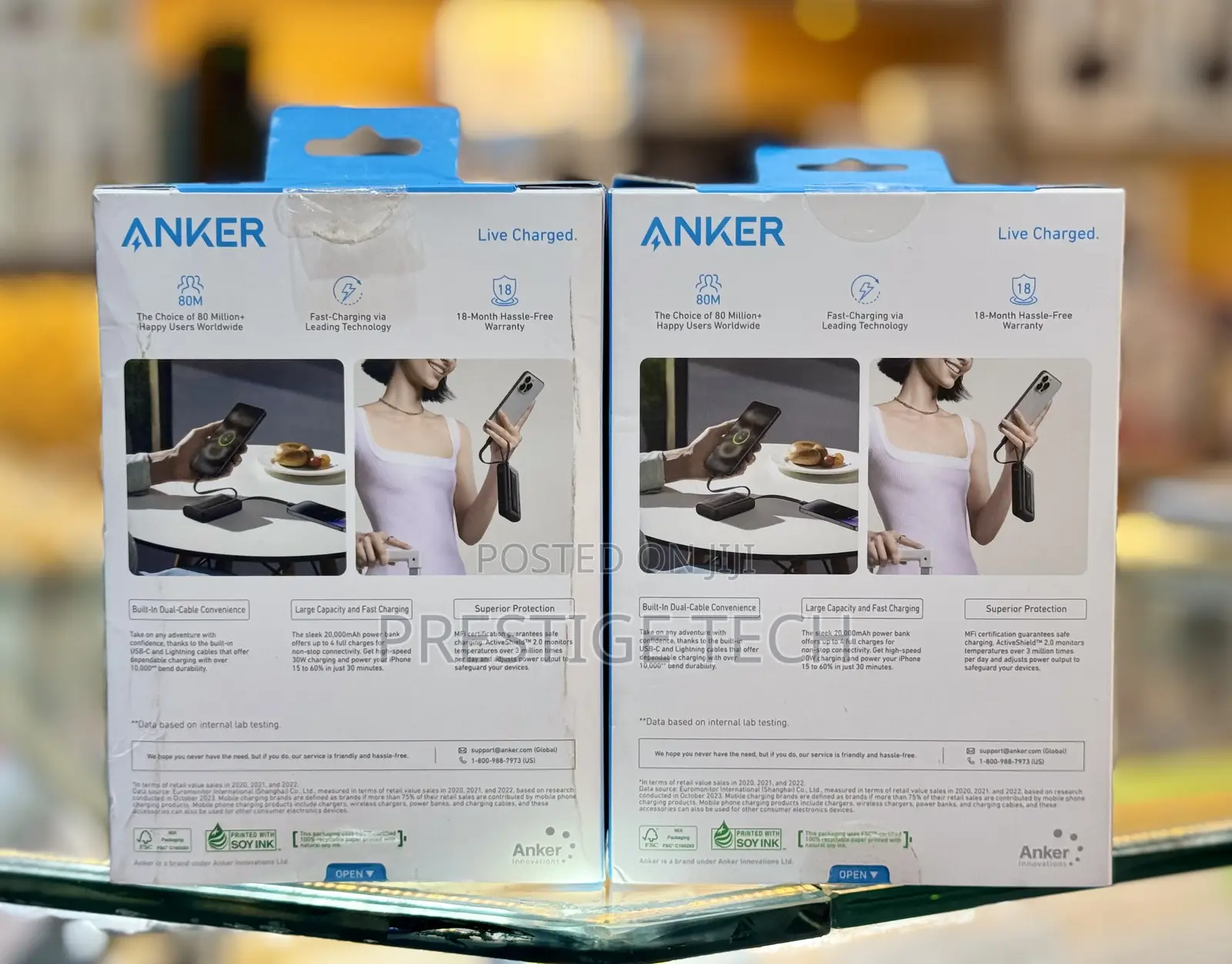Anker 20,000mah Zolo Power Bank 30w With Built In Cables