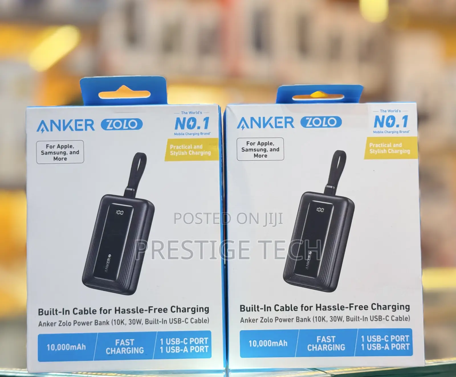 Anker Zolo Powerbank 10,000mah 30w (Built in Type C Cable)