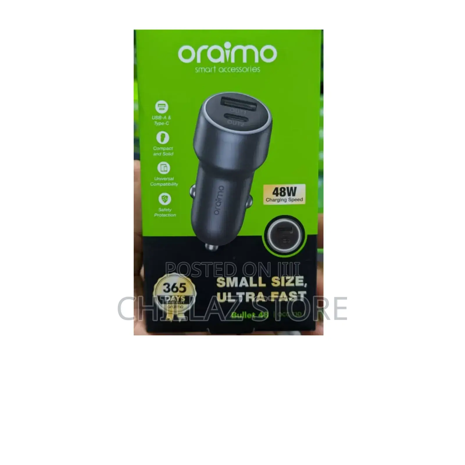 Oraimo Bullet 48w Car Charger.