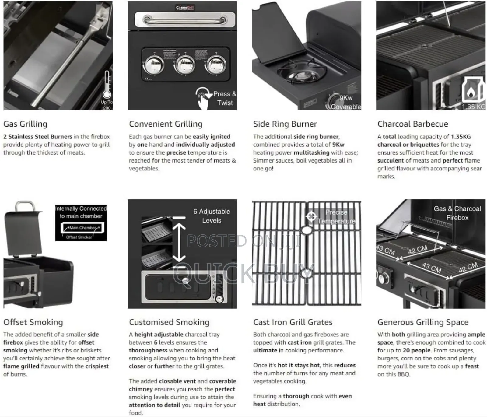 2 in 1 Commercial Luxury Gas Grill + Charcoal BBQ Grill