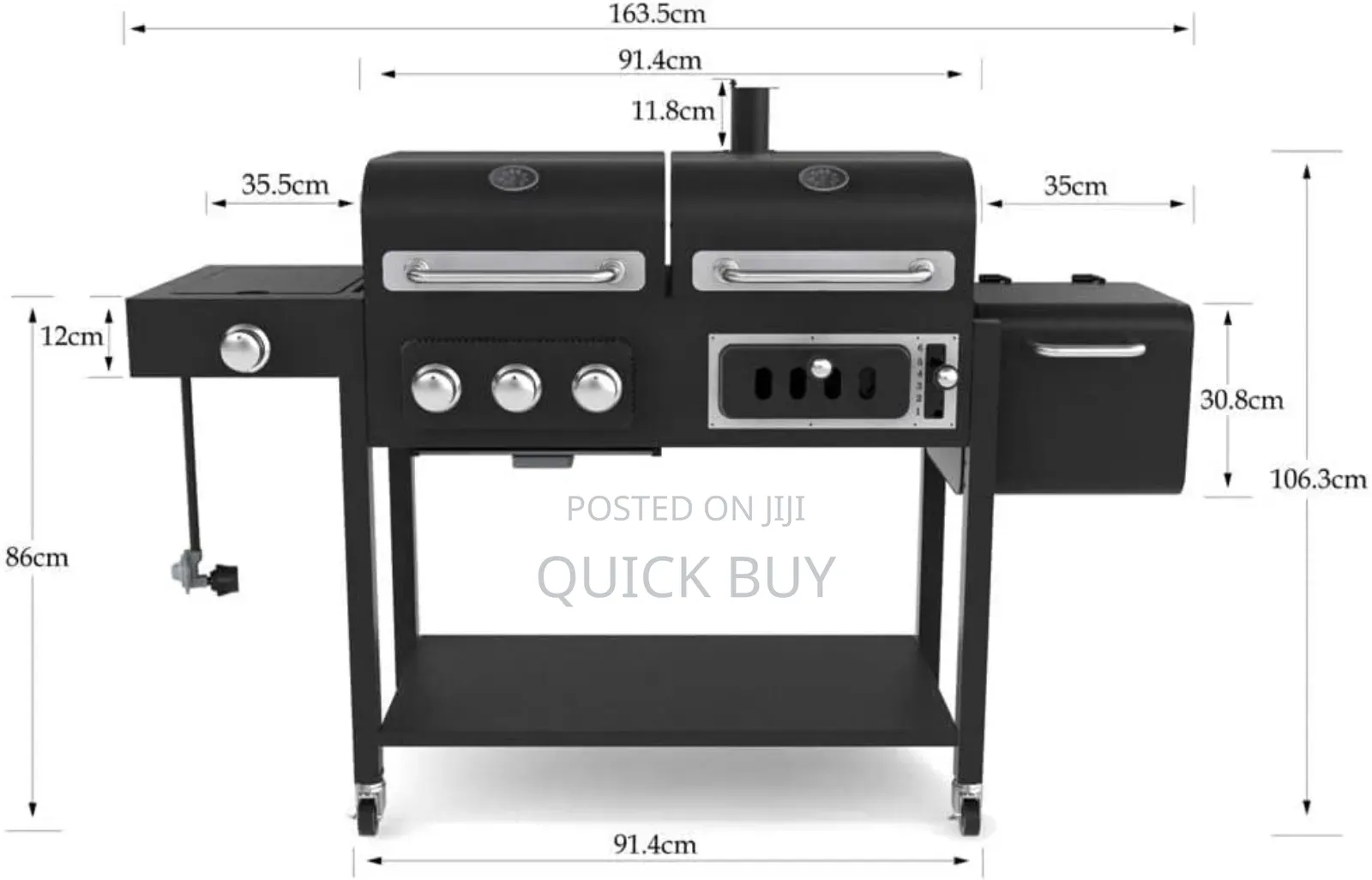 2 in 1 Commercial Luxury Gas Grill + Charcoal BBQ Grill