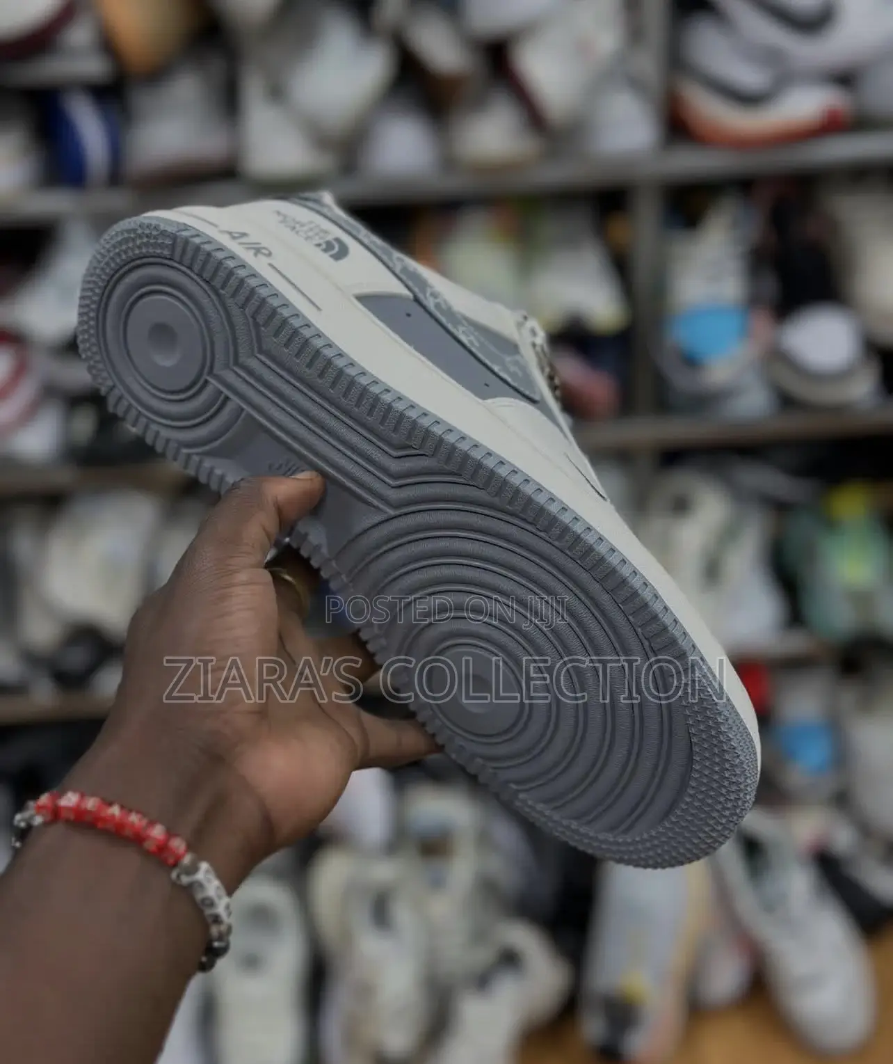 Original Gray and White Nike Air Force 1 the North Face Shoe