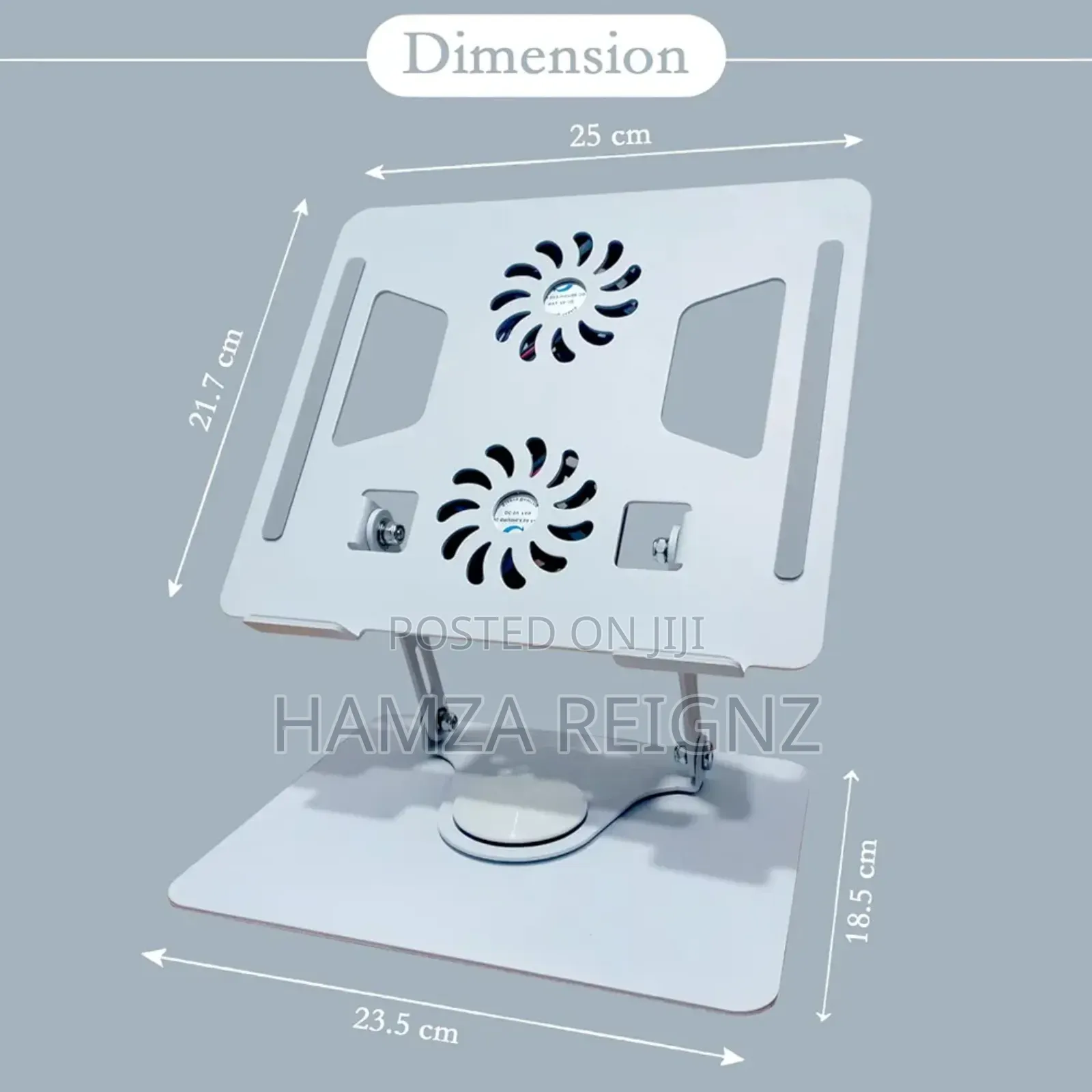 Tabletop Laptop Stand With Double Fan 360 Degree Rotating