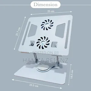Tabletop Laptop Stand With Double Fan 360 Degree Rotating