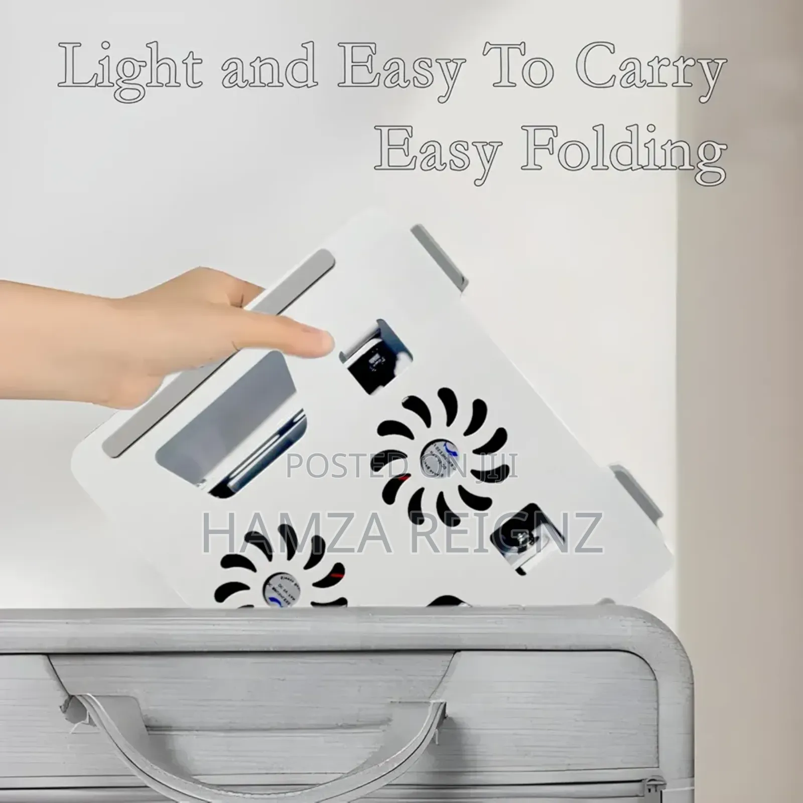 Tabletop Laptop Stand With Double Fan 360 Degree Rotating
