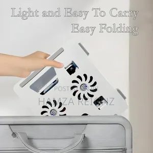 Tabletop Laptop Stand With Double Fan 360 Degree Rotating