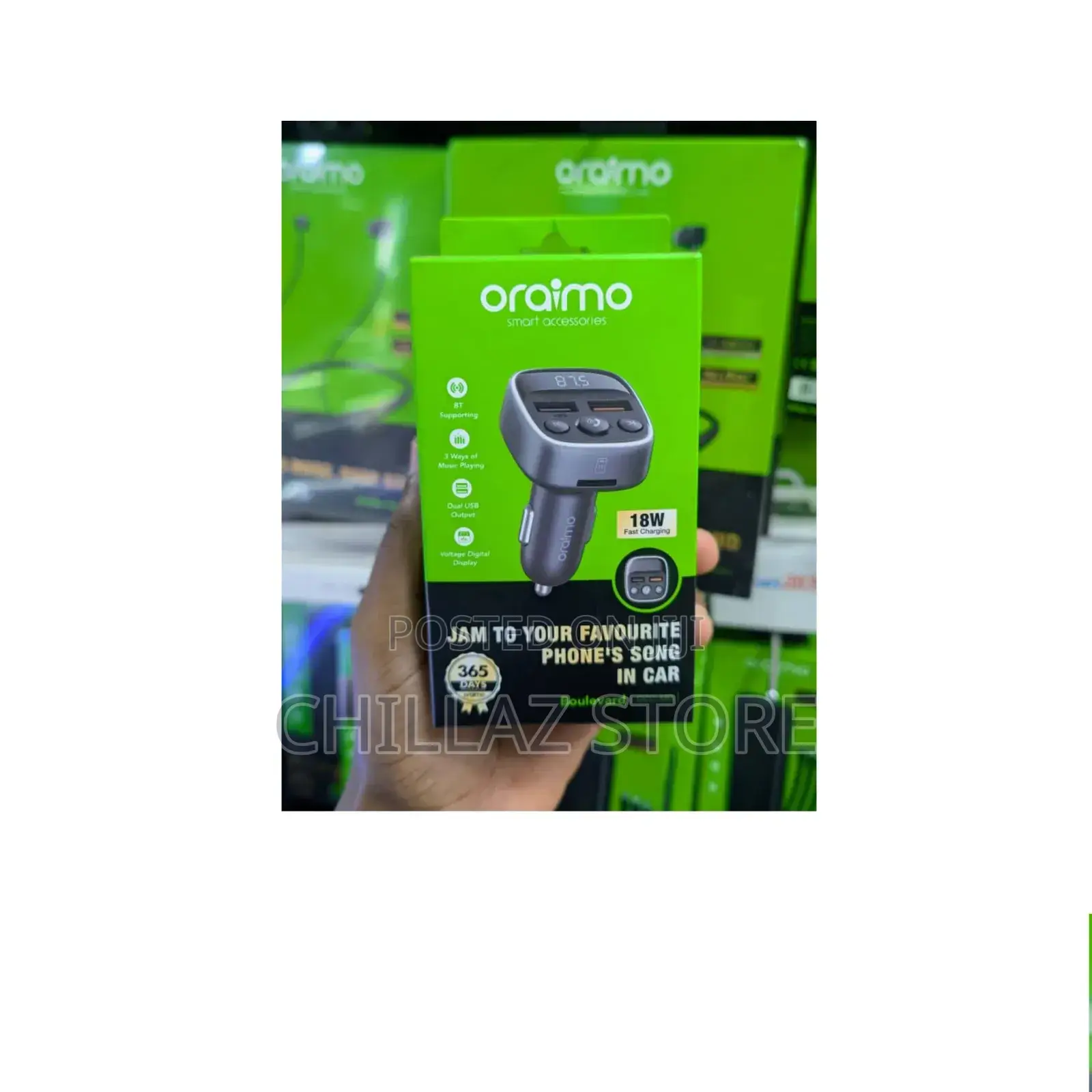Oraimo Car Charger Modulator With 18w.