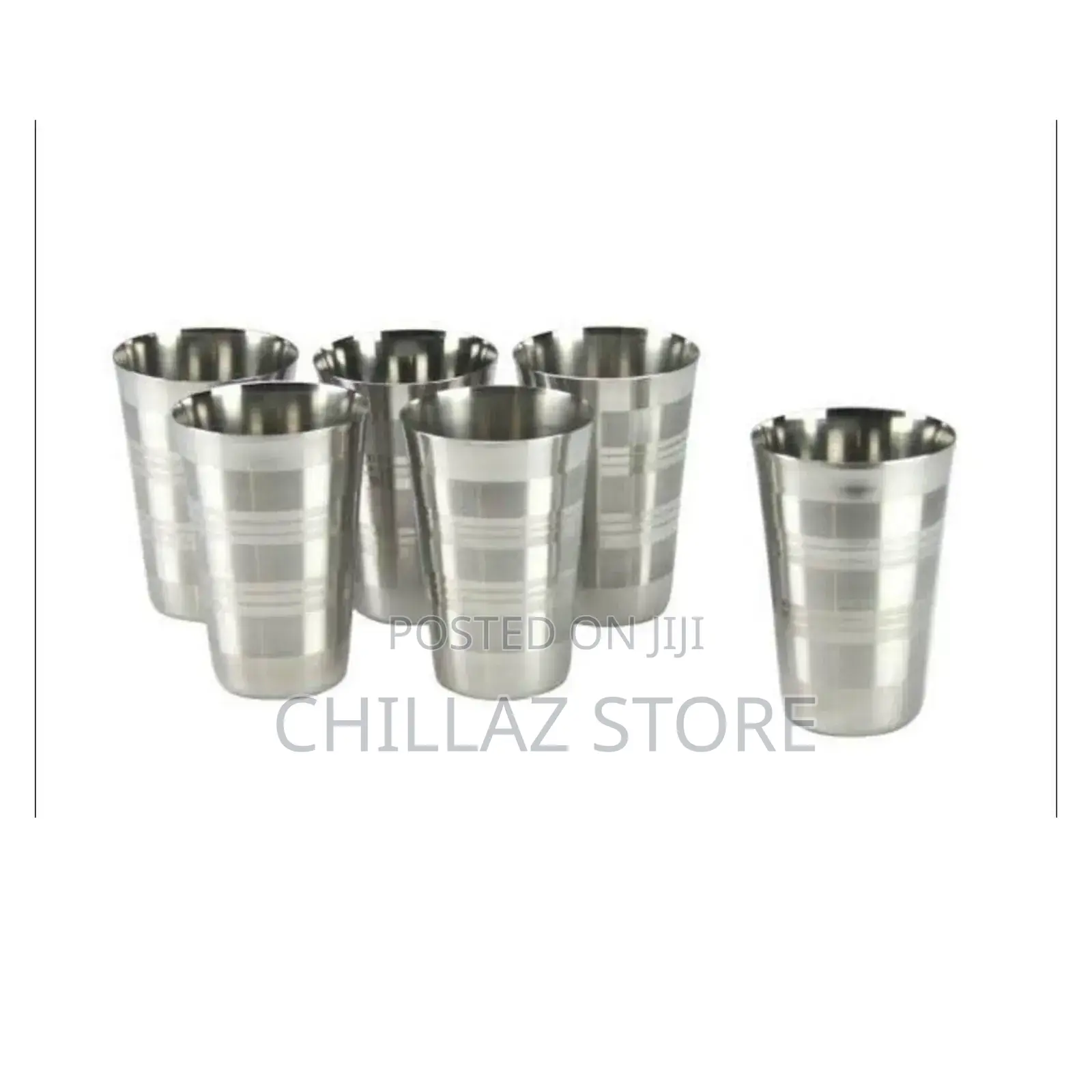 A Set of Stainless Steel Glasses (6pcs).
