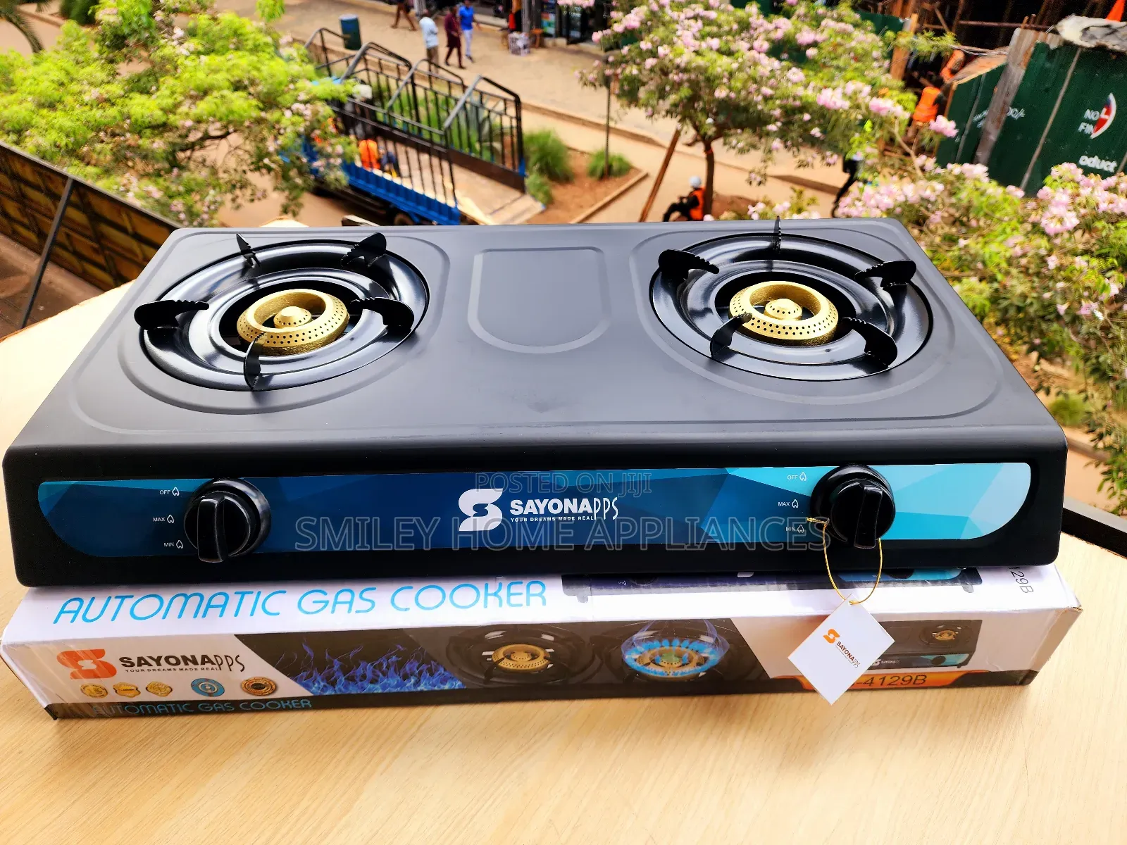Sayona Apps Double Gas Burner Black Color
