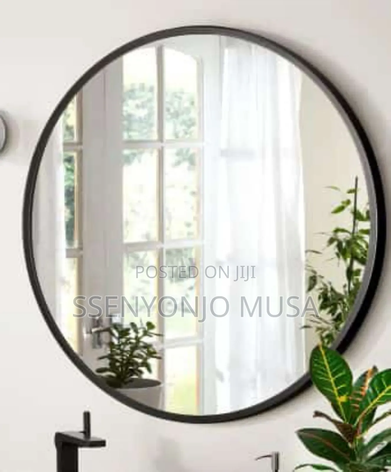 Modern Round Wall Mirror - 70x70cm/80x80cm, Frame, Large