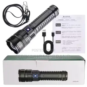 White Laser Telescopic Zoom Flashlight Usb Rechargeable