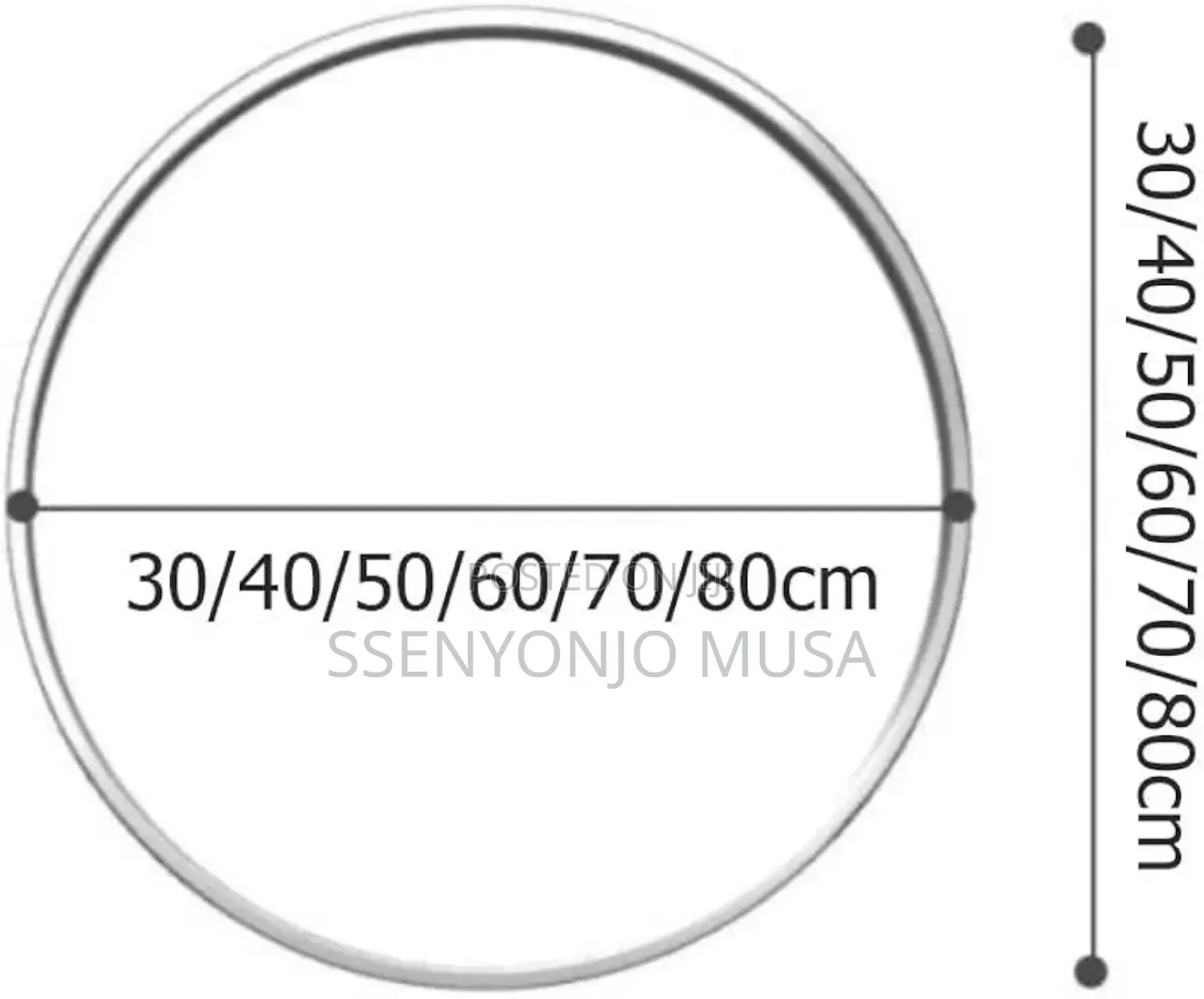 Modern Round Wall Mirror - 70x70cm/80x80cm, Frame, Large