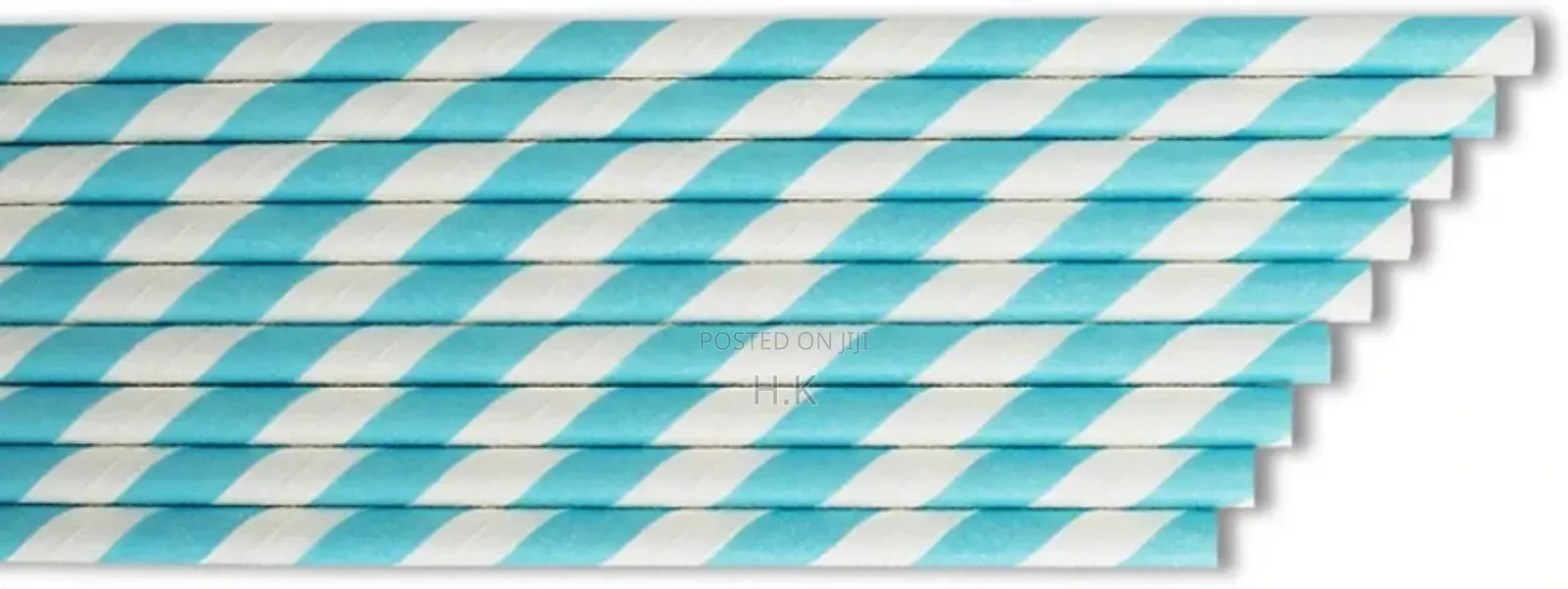 20pcs Blue and Wthite Striped Paper Straws
