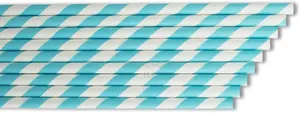 20pcs Blue and Wthite Striped Paper Straws
