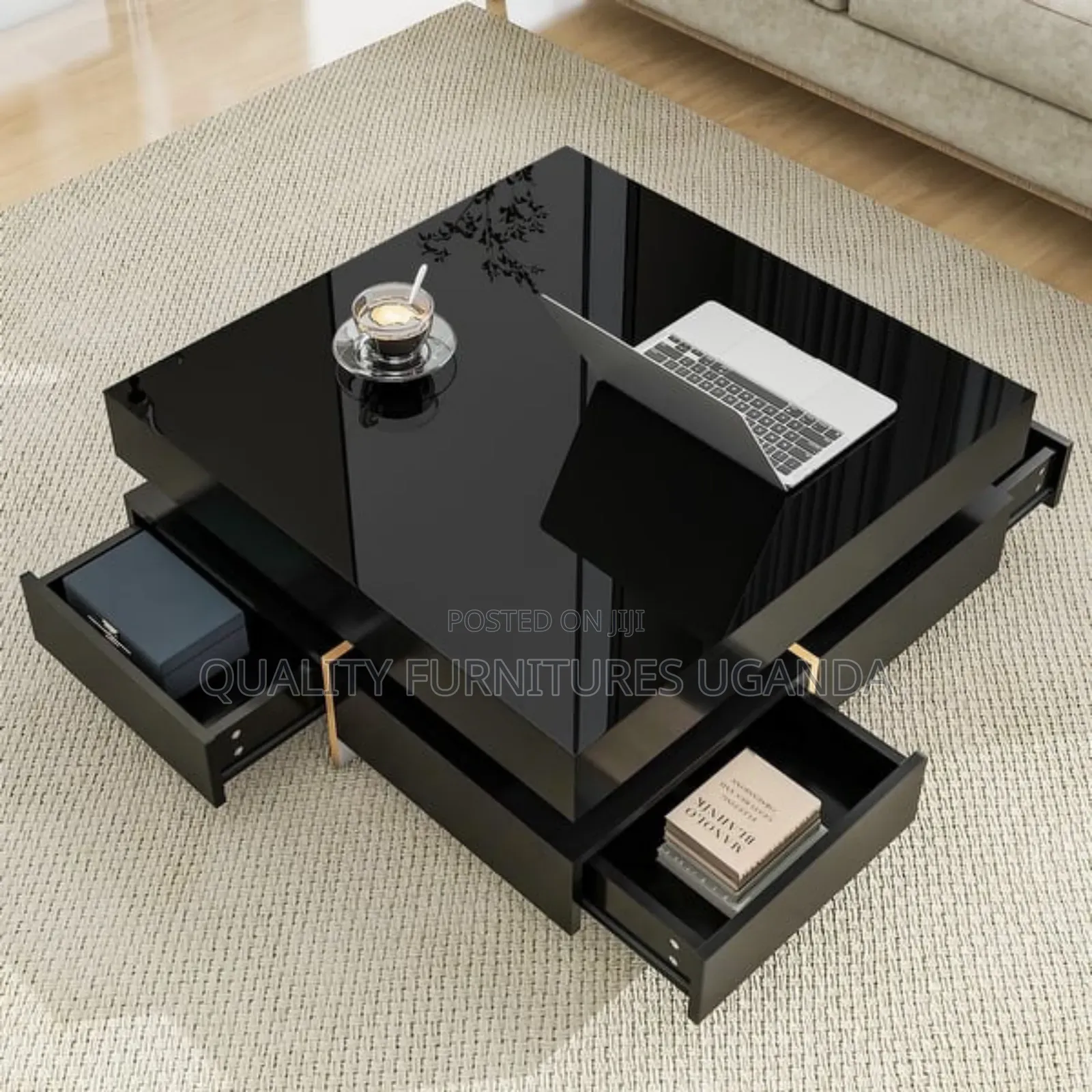 Black Coloured Living Room Table