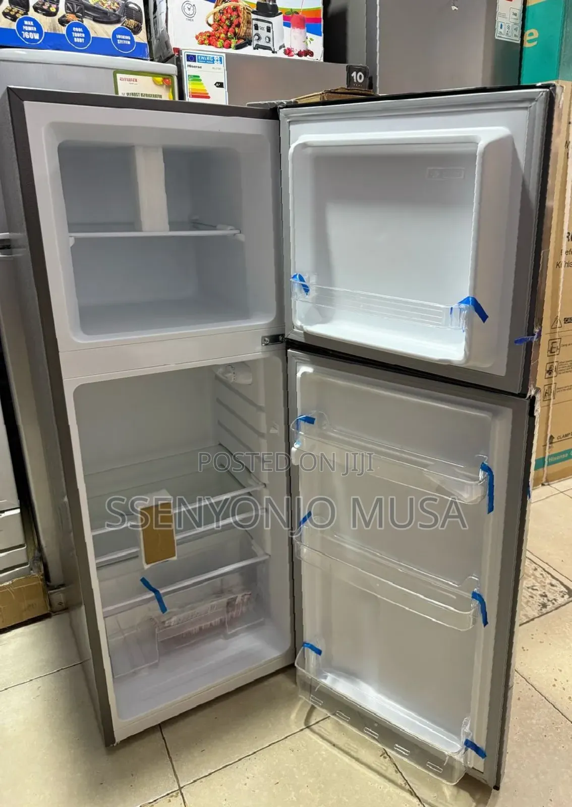 SPJ 160l Double Door Fridge - Top Freezer, Defrost, Silver-