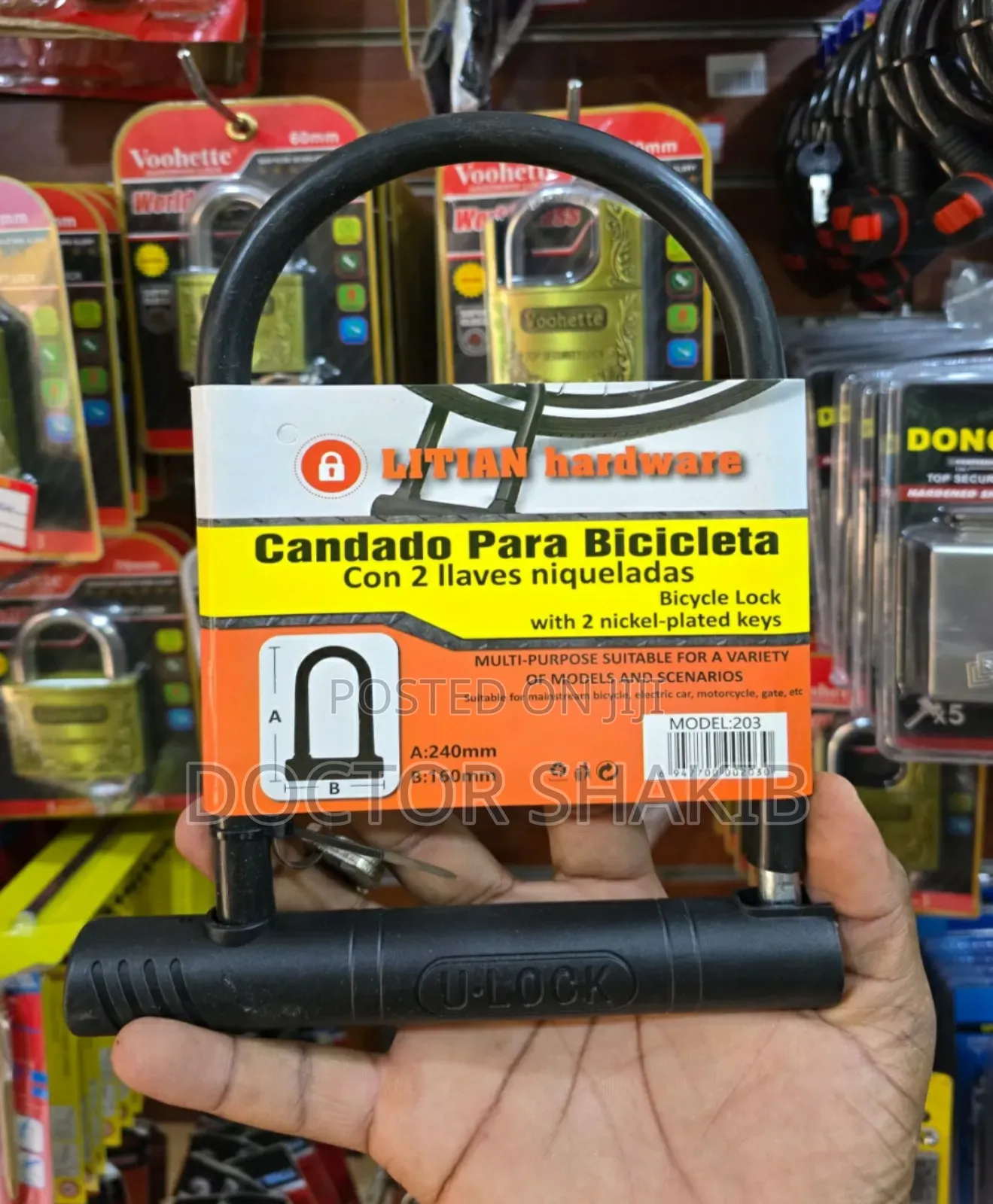 Anti-Theft Heavy-Duty U Lock for Bikes and Motorcycle