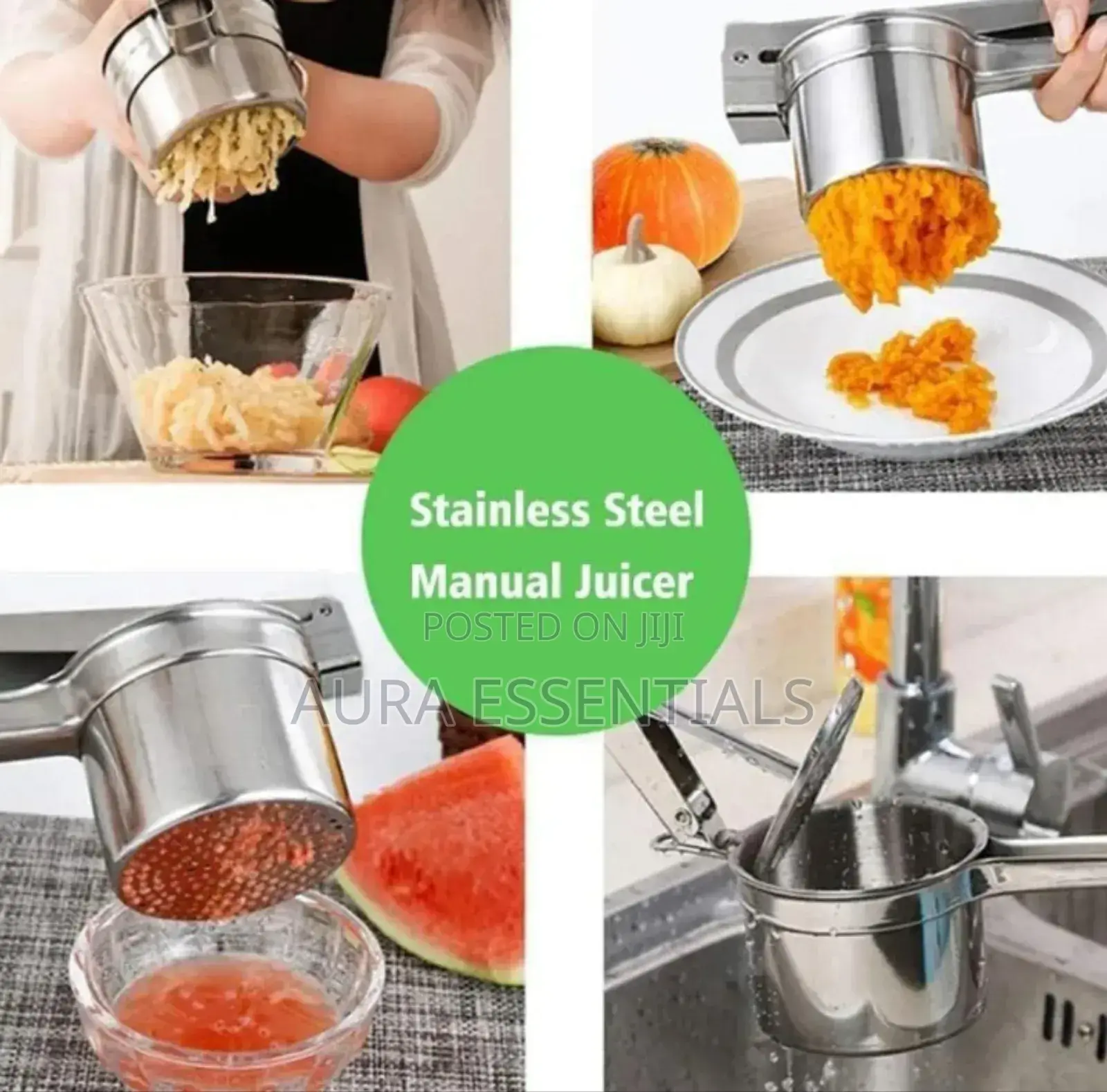 Stainless Steel Potato Masher Ricer Fruit Juicer Press