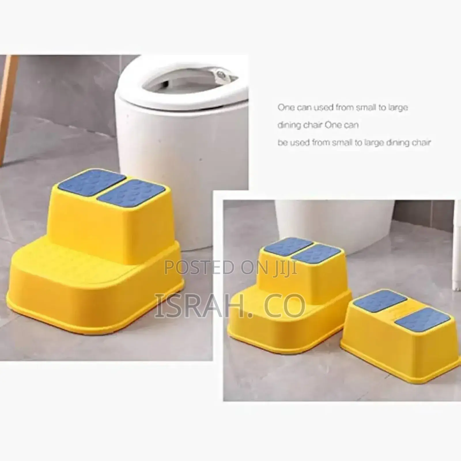 Kids Dual-Height Stepstool With Yellow,Textured Non-Slip Pad