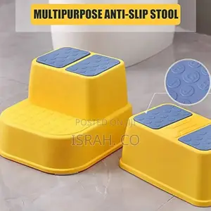 Kids Dual-Height Stepstool With Yellow,Textured Non-Slip Pad