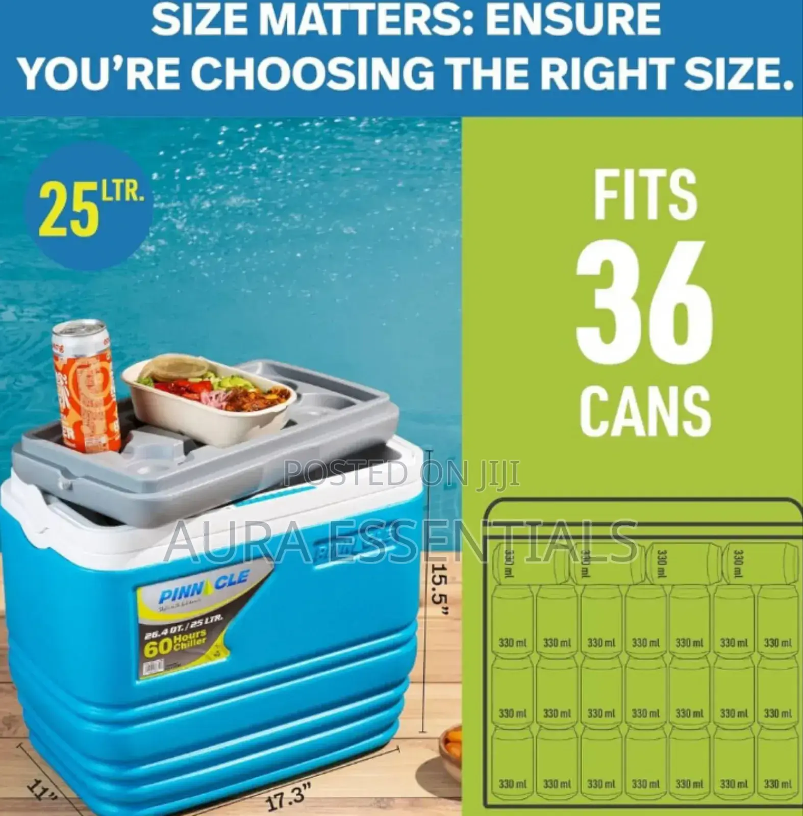Pinnacle Insulated Water Cooler Ice Chiller Box 25l