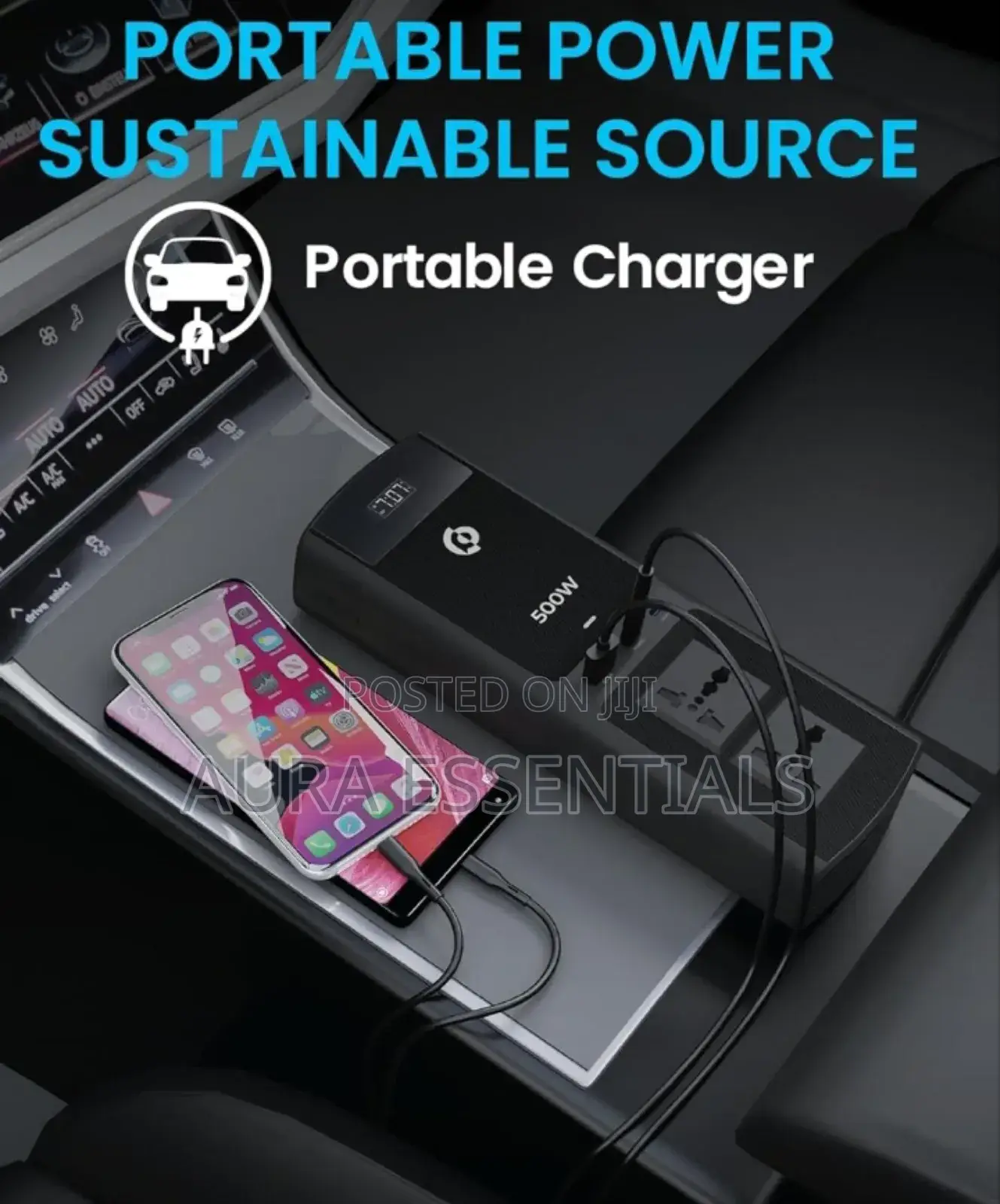 Powerology 500w Universal Multi-Port Car Inverter