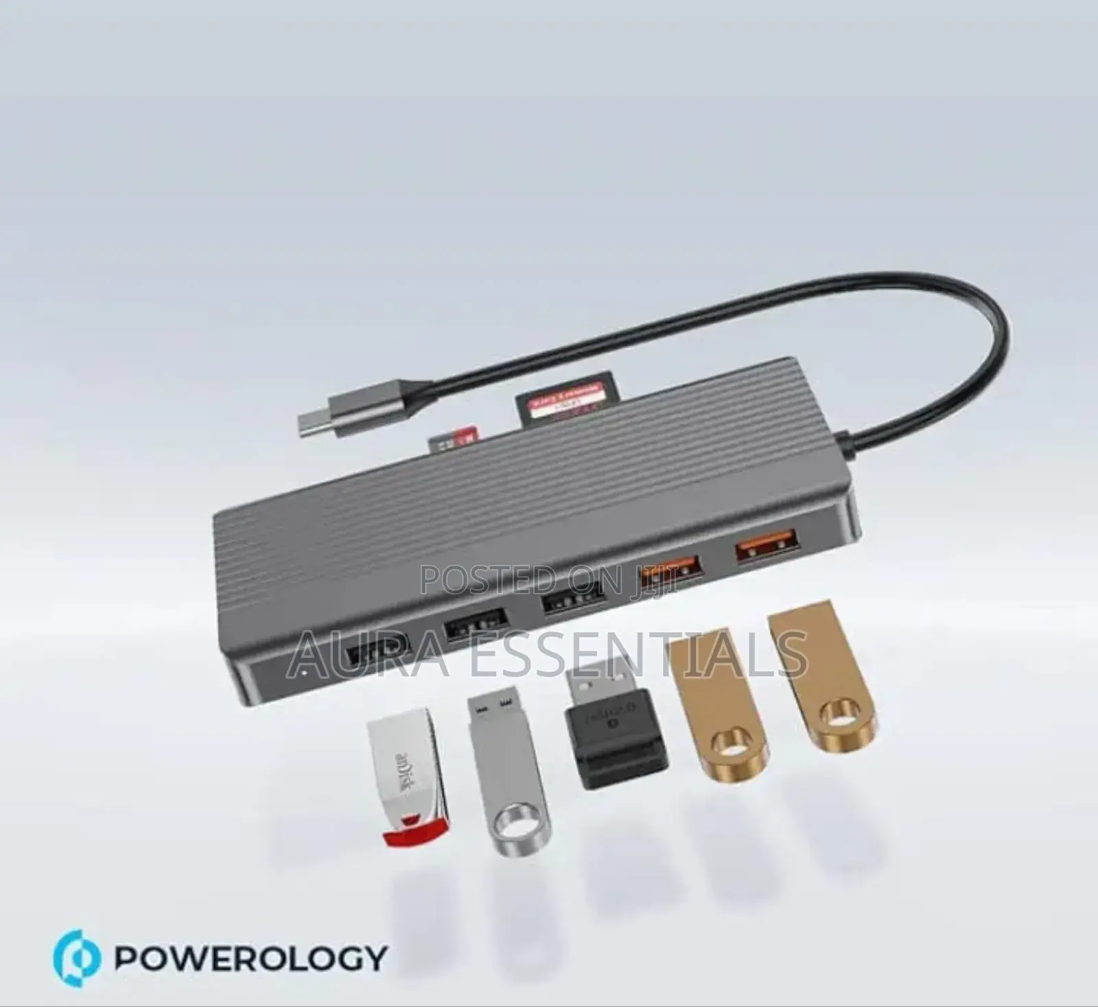 Powerology 13in1 Usb-C Hub Hdmi Type-C 100w