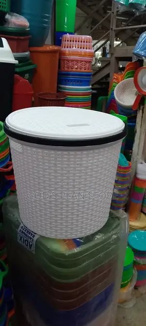 White Plastic Loundary Basket