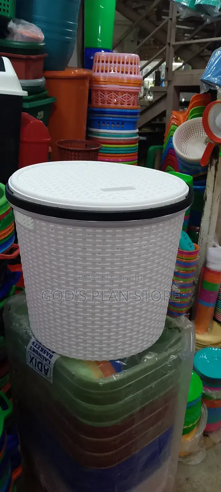 White Plastic Loundary Basket