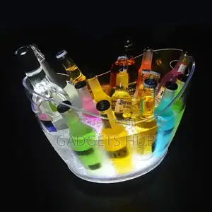 Oval Shape Luxury Wine Buckets Acrylic Plastic Ice Bucket