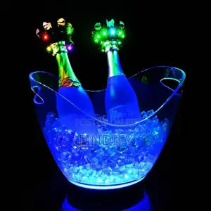 Oval Shape Luxury Wine Buckets Acrylic Plastic Ice Bucket