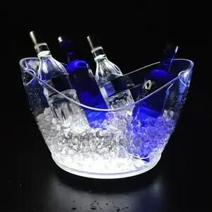 Oval Shape Luxury Wine Buckets Acrylic Plastic Ice Bucket