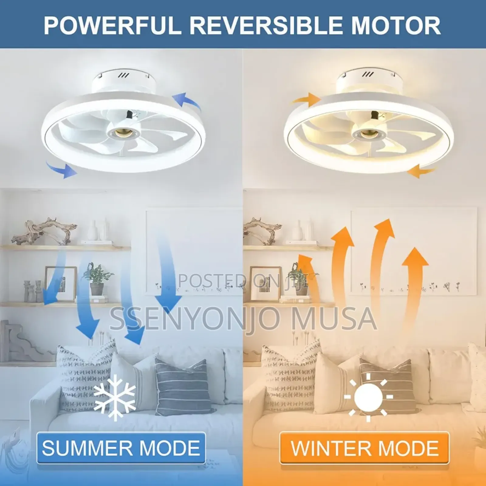 Modern 19.7" Smart Ceiling Fan With Led Lights - Remote/App