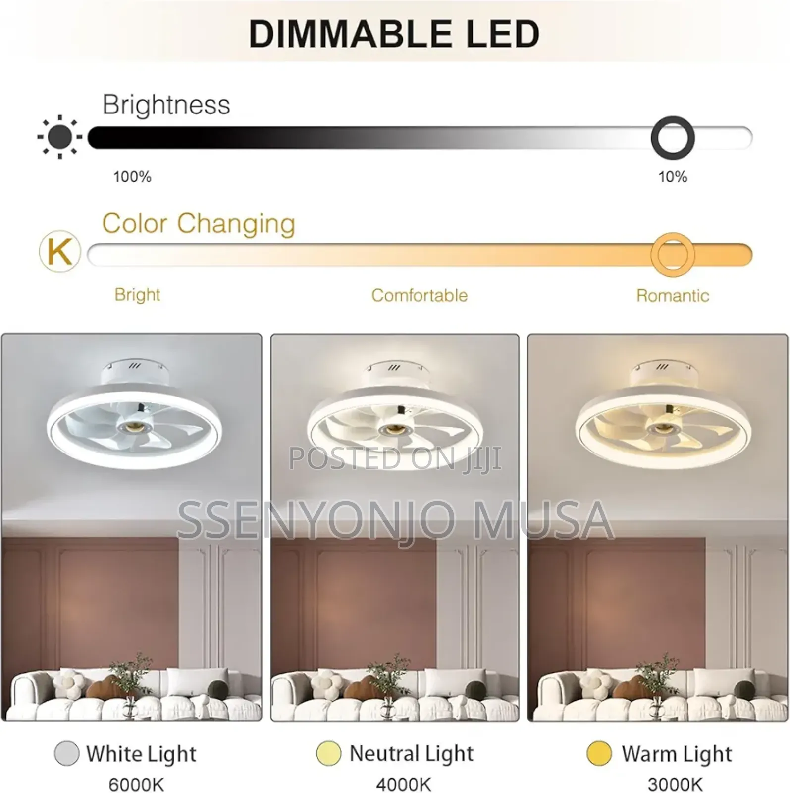 Modern 19.7" Smart Ceiling Fan With Led Lights - Remote/App