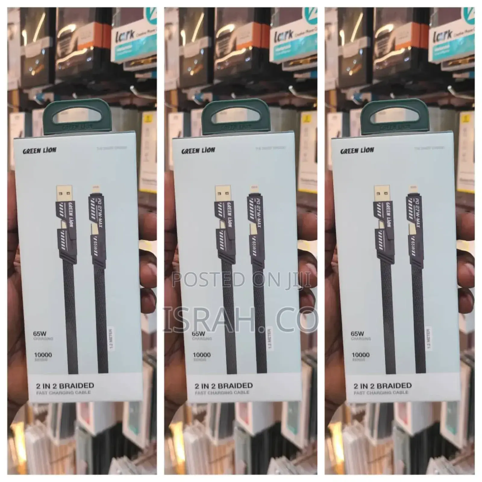 Green Lion 2 in 2 Braided Fast Charging Cable
