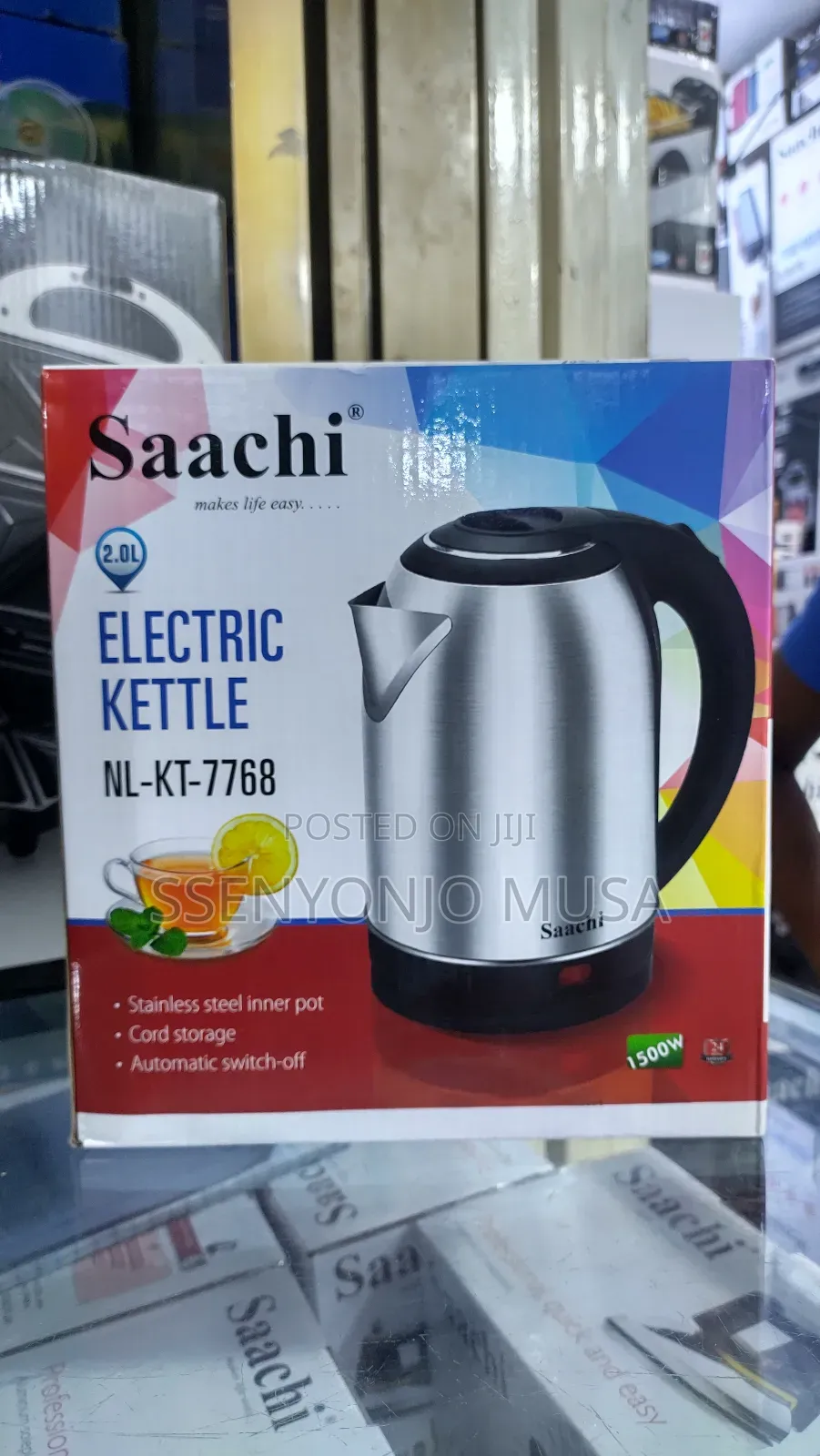 Saachi 2.0l Electric Kettle Nl-Kt-7768-Stainless Steel,1500w