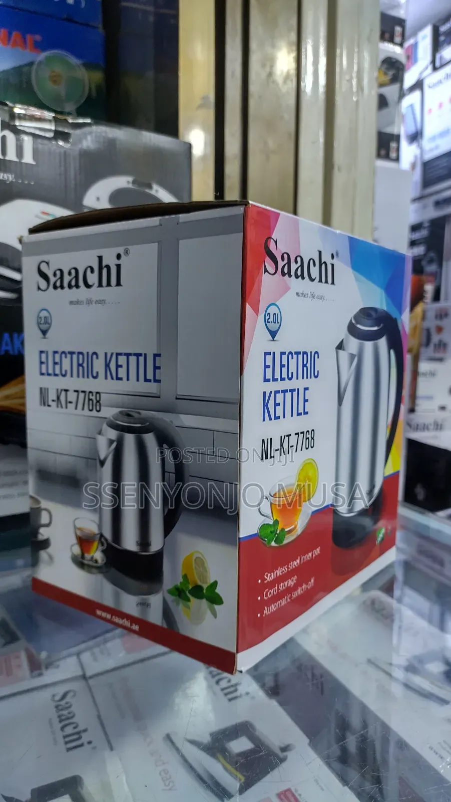 Saachi 2.0l Electric Kettle Nl-Kt-7768-Stainless Steel,1500w