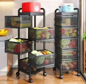 Two 5-Tier Rotating Storage Racks