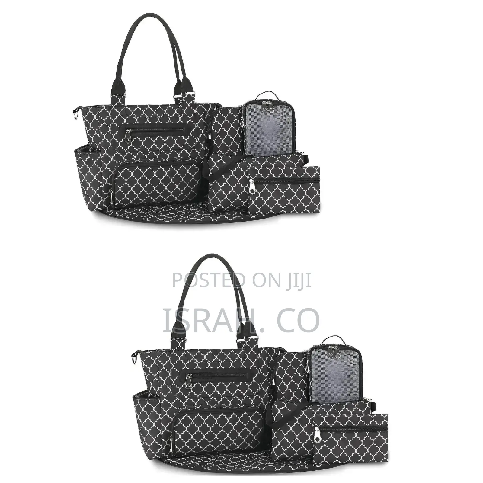 Soho Grand Central Station 7-Piece Diaper Bag Set in a Black